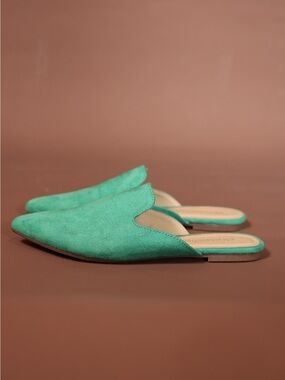 City Classified Women's Teal Suede Slip-On Mules 7